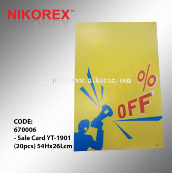 670006 - Sale Card YT-1901 (20pcs) 54Hx26Lcm