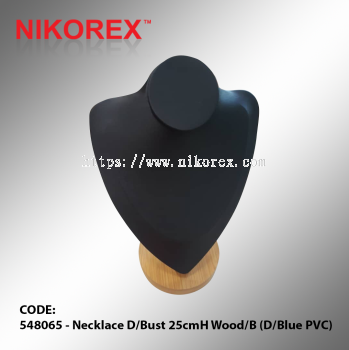 548065 - Necklace D/Bust 25cmH Wood:B (D/Blue PVC)