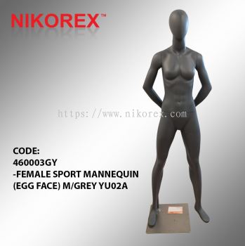 460003GY -FEMALE SPORT MANNEQUIN (EGG FACE) M.GREY YU02A