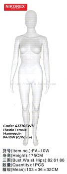 433105WH - Plastic Female Mannequin FA-10W (G.White)