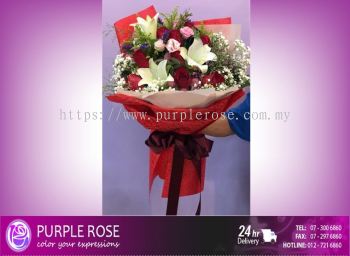 Lillies/Tulips bouquet 16(SGD66)