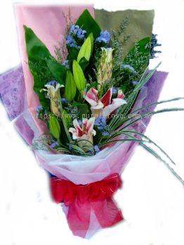 Lillies/Tulips bouquet 01-Smiles(SGD48)
