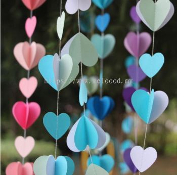 Hanging Paper Heart 1M Mix -2112 1221 00 