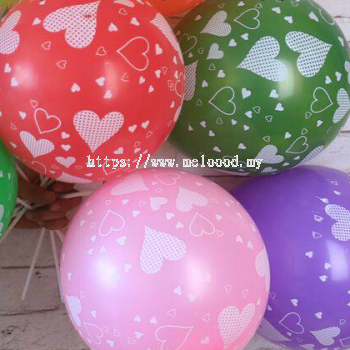 Printed Balloon Heart Shape Pattern