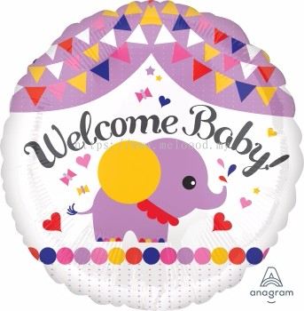 Foil 18" Anagram Welcome baby elephant