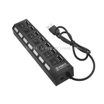 High Quality USB Hub 2.0 / 7 Ports High Speed Hub With on/off Switch USB Splitter Computer Peripheral