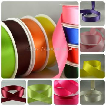 【22m/Roll】1CM and 2CM Premium Ribbon Satin Silk Ribbon DIY Art Gift Hair Flower Party Decoration