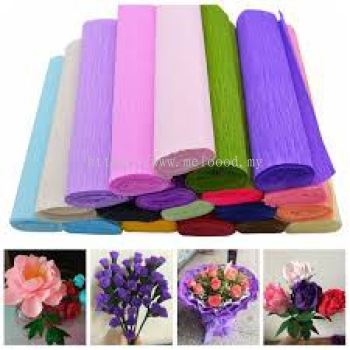 Gift bouquet wrapping paper DIY handmade creative gift gifts / 彩色皱纹纸DIY手工材料纸玫瑰花鲜花包装纸卷边纸褶皱伸缩纸