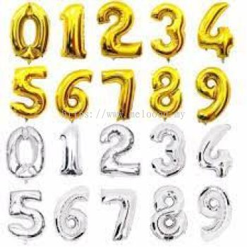 32inch Gold Color Foil Number Balloon