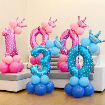 16inch Foil number and latex balloon Number Balloon Set