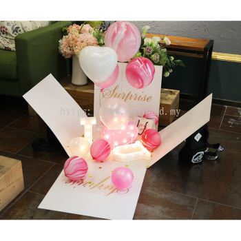 Surprise Box For Bubble Balloon 50cm X 50cm X 50cm / (Box only,no wording)