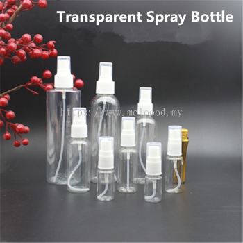 Transparent Plastic Spray PET Bottle Alcohol Can Use / 毫升透明喷雾瓶 小喷壶 香水喷瓶 塑料瓶 侧喷