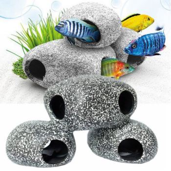 Aquarium Stone  Breeding Rock Cave Fish Tank Pond Ornament Decor 紫砂陶罐鱼罐躲避屋鱼缸装饰繁殖罐