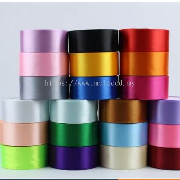 (22M) 4CM SATIN Ribbon Riben Gift Flower Bouquet Decoration Birthday Wrapping Paper Hadiah Bunga