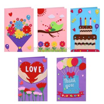 Kids Children DIY Felt Greeting Wishing Birthday Card/Art Craft/Thank you