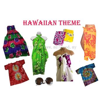 Hawaii Coconut Bra Hawaii Theme Costume /Sarong Pareo Batik / Hawaii Dress / Men Shirt