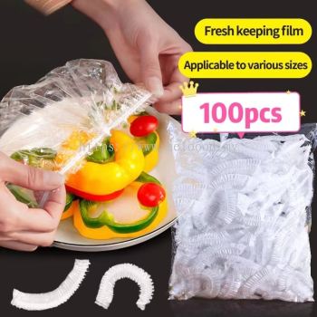 50/100pcs Disposable Fresh Keeping Sleeve Cover Household Food Kitchen PE Plastic Film Food Bowl Cover一次性