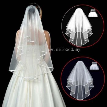 Korean style bridal white veil wedding hair accessories 头纱