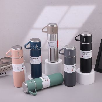 Vacuum Cup Gift Set Thermos Flask Bottle Cup Tumbler Mug Double Layer Wall Insulation 304 Stainless Steel 500ml 真空不锈钢保温杯