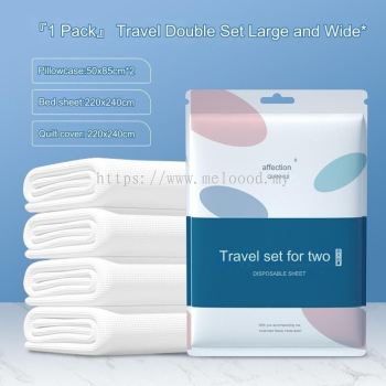 4pcs Disposable Bed Sheet Set One Time Used 【READY STOCK】