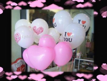 love shape helium balloon