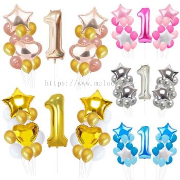 number foil balloon set