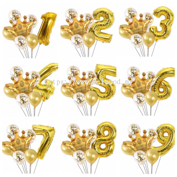 number balloons set