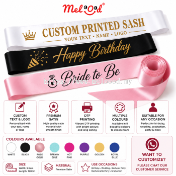 UntitledPersonalised Satin Sash | Custom Printed Sash