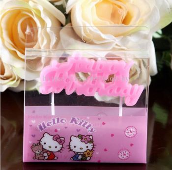Hello Kitty Pink Happy Birthday Candle - 2002 0601 01