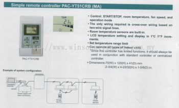 Simple Remote Controller PAC-YT51CRB (MA)