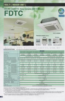 Multi (Indoor Unit) - Ceiling Cassette 4 Way Compact (600 x 600mm) FDTC