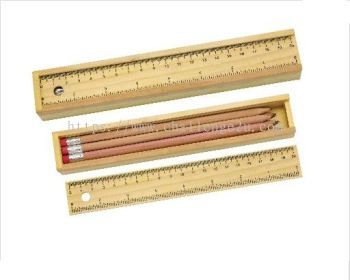 ECO Wooden Pencil Case with Ruler (EF52)