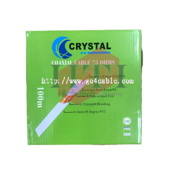 CRYSTAL RG6 CATV COAXIAL CABLE 100M