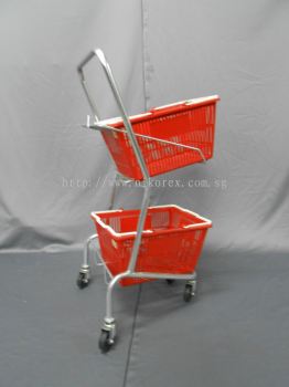 160302SV - Shopping Trolley 2 Layers (Silver) E2