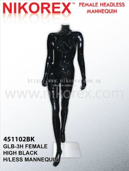 451102BK - FEMALE FIBER HEADLESS MANNEQUIN G.BLACK (GLB-3H)