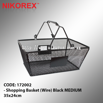 172002 - Shopping Basket (Wire) Black M 35x24cm