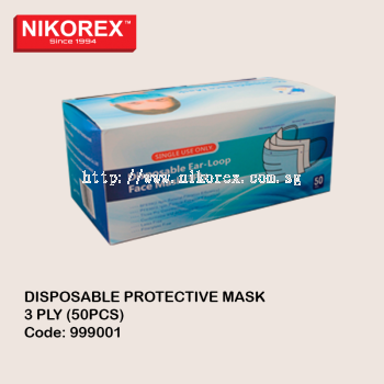 999001 - DISPOSABLE PROTECTIVE MASK 3 PLY (50PCS)