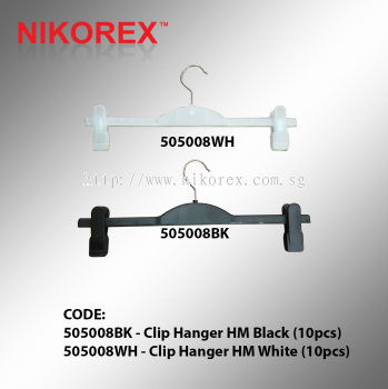 505008BK / 505008WH - Clip Hanger HM (10pcs)