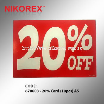 670603 - 20% Card (10pcs) A5