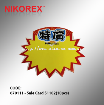 670111 - Sale Card S1102(10pcs)