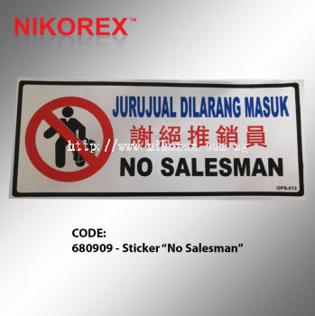 681009 - Sticker “No Salesman”