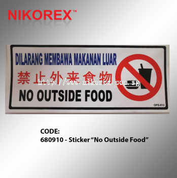 681010 - Sticker “No Outside Food”