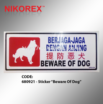 681021 - Sticker “Beware Of Dog”