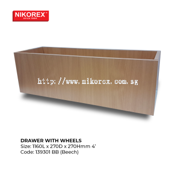 139301 BB (Beech) - Drawer With Wheels