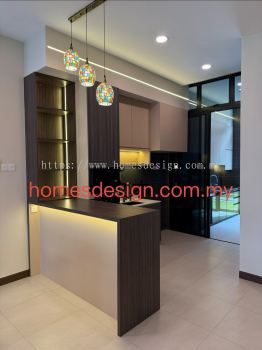 kitchen cabinet and island
