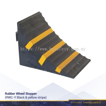RWC-Y Heavy Duty Lorry/Truck Rubber Wheel Stopper with Reflective Stripe