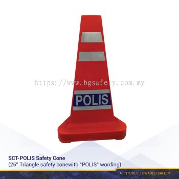 Triangle Safety Cone with POLIS Wording