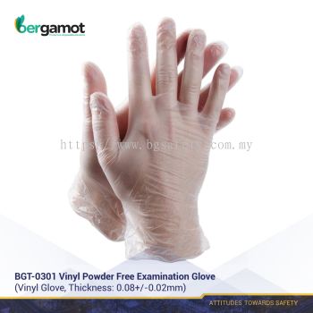 BERGAMOT Vinyl Powder Free Examination Gloves (Powder Free , 240 mm)