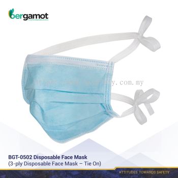 BERGAMOT B0502 3-ply Disposable Face Mask - Tie On