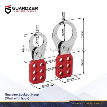Guardzer Lockout Hasp Steel with Hook